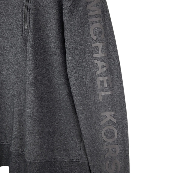 Michael Kors‎ 1/4 Zip Grey Pullover Jacket Sweatshirt Size Medium - Picture 2 of 5